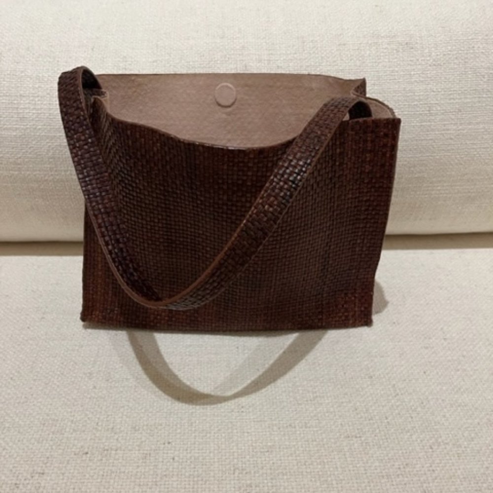 ST AGNI WOVEN MINIMAL MINI TOTE - ANTIQUE TAN